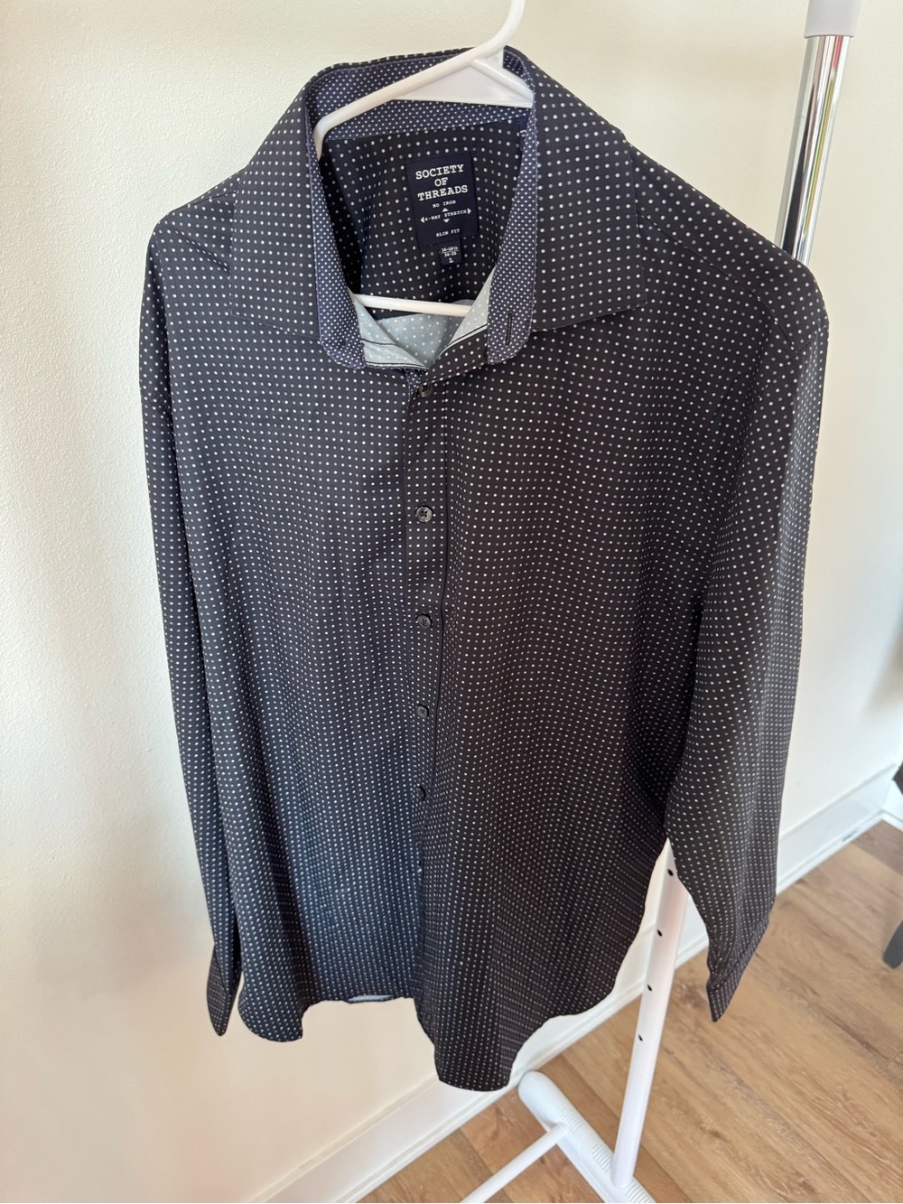 Society of Threads Slim Fit Performance Dress Shirt No Iron Size Large
